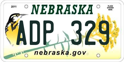 NE license plate ADP329