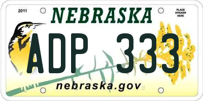 NE license plate ADP333