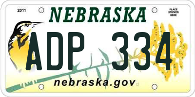 NE license plate ADP334