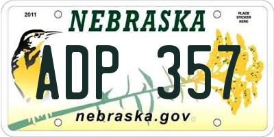 NE license plate ADP357