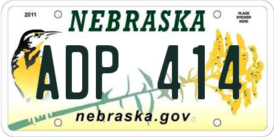 NE license plate ADP414