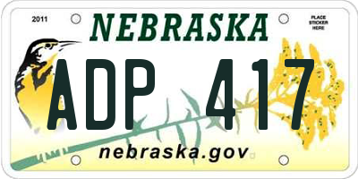 NE license plate ADP417