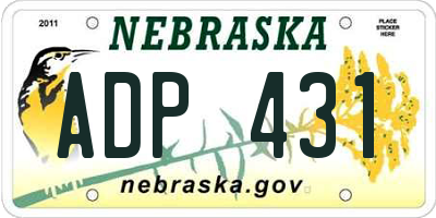 NE license plate ADP431