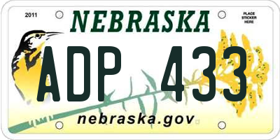 NE license plate ADP433