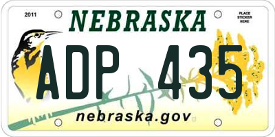 NE license plate ADP435