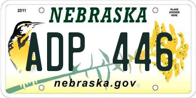 NE license plate ADP446