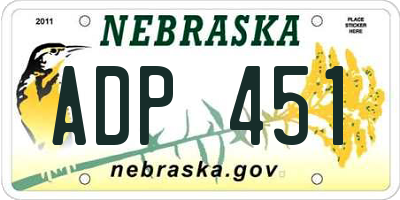 NE license plate ADP451