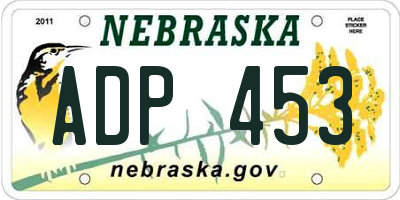 NE license plate ADP453