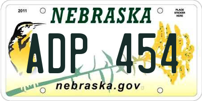 NE license plate ADP454