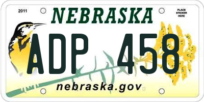 NE license plate ADP458