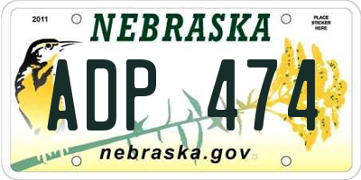 NE license plate ADP474