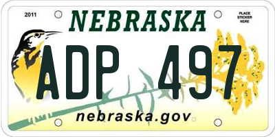 NE license plate ADP497