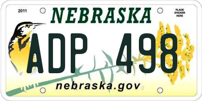 NE license plate ADP498