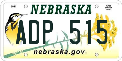 NE license plate ADP515