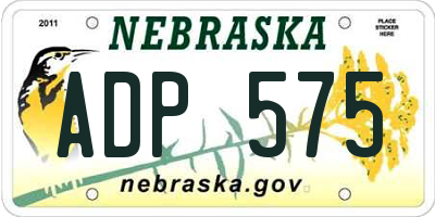 NE license plate ADP575