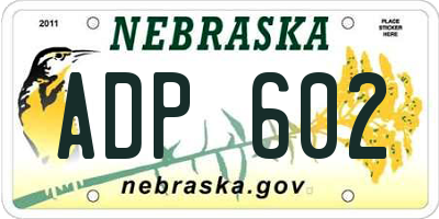 NE license plate ADP602