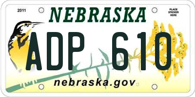 NE license plate ADP610