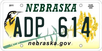 NE license plate ADP614