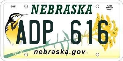NE license plate ADP616