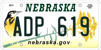 NE license plate ADP619