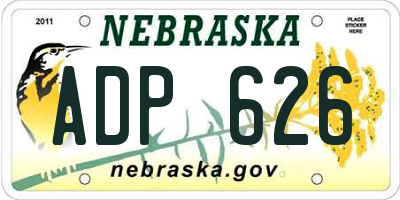 NE license plate ADP626
