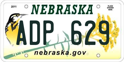 NE license plate ADP629