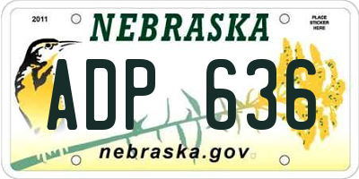 NE license plate ADP636