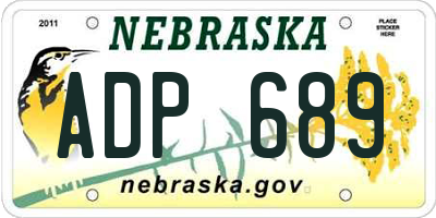 NE license plate ADP689