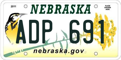 NE license plate ADP691