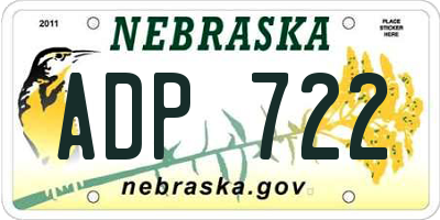 NE license plate ADP722