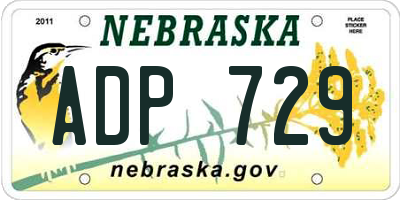 NE license plate ADP729