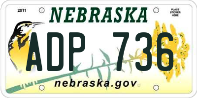 NE license plate ADP736