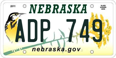 NE license plate ADP749