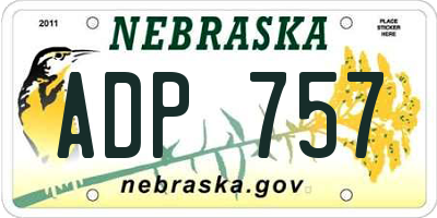 NE license plate ADP757