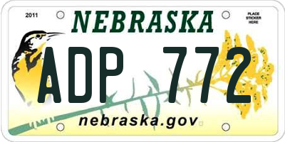 NE license plate ADP772