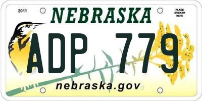 NE license plate ADP779
