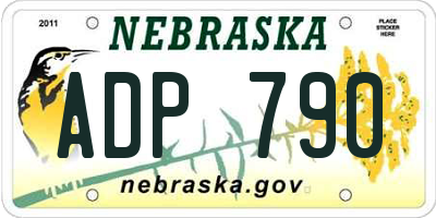 NE license plate ADP790