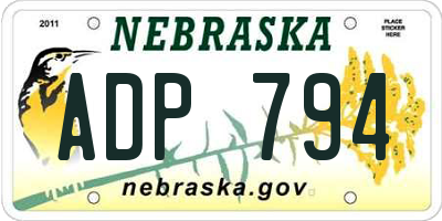 NE license plate ADP794