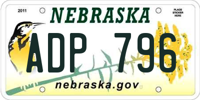 NE license plate ADP796