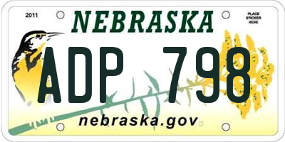 NE license plate ADP798