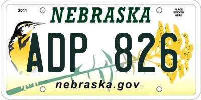 NE license plate ADP826