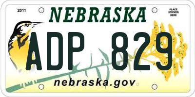 NE license plate ADP829