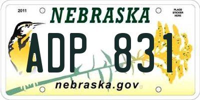 NE license plate ADP831