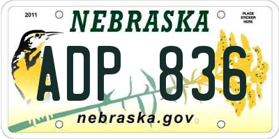 NE license plate ADP836