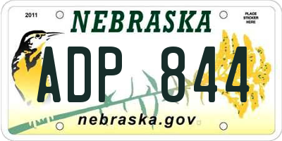 NE license plate ADP844