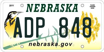 NE license plate ADP848