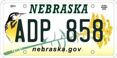 NE license plate ADP858