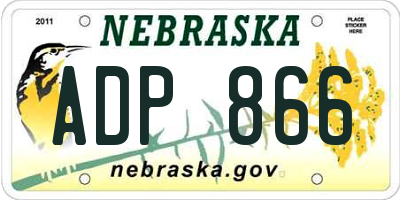 NE license plate ADP866