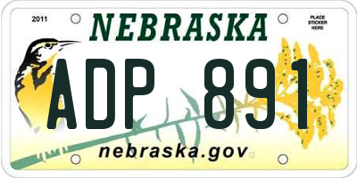 NE license plate ADP891