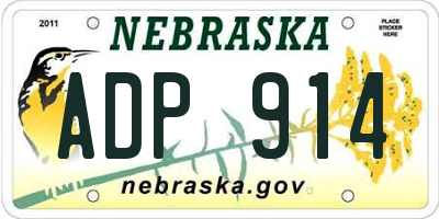 NE license plate ADP914